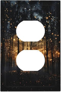 Whimsical Nature Enchanted Forest Landscape Outlet Covers 1 Gang Duplex Light Switch Cover Decorative Switch Plates Electrical Receptacle Faceplate Wall Plate for Bedroom Living Room Decor