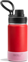 Small Water Bottle for kids-12 oz Stainless Steel Vacuum Insulated Wide Mouth Water Bottle with Spout Lid (Canyon Red)