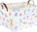 Rectangle Fish Basket,Ocean Animals Waterproof Kids foldable Laundry Basket,Nursery Hamper,Boys and Girls Hamper,kids Room decor, kids toy organizer,Gift basket(Ocean Animals)