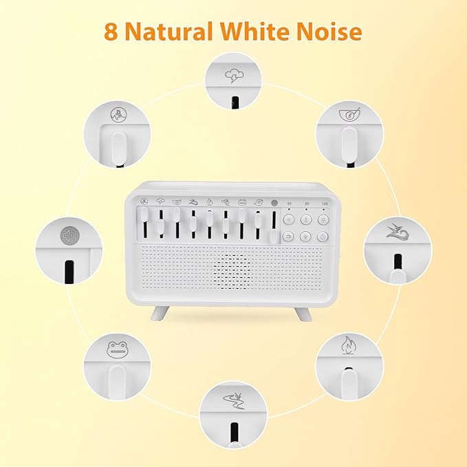 White Noise Machine with Essential Oil Diffuser & Night Light - Portable Sleep Sound Therapy for Adults/Babies, 8 Natural Sounds, Auto-Off Timer, BPA-Free Humidifier for Bedroom, Office, Travel