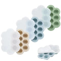 PandaEar 3-Pack Silicone Baby Food Freezer Trays with Lids - 10 Small Portions per Tray (Approx. 1oz/1.5-2 tbsp) - Flexible Storage Container for Breast Milk & Purees, Blue/Green/Beige