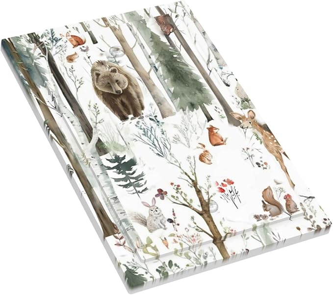 Snow Bear Fox Deer Forest Squirrel Wild Life Animal Light Switch Cover Plate 1 Gang No Device Blank Electrical Wall Plates Faceplate Decorative Switch Plate for Farmhouse Kids Room Decor