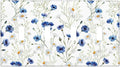 Light Switch Cover Plate Watercolor Daisy Blue Floral Vintage Plant 4 Gang Quad Toggle Decorative Switch Plates Wall Panels Electrical Wall Plates Faceplate for Bedroom Home Decor