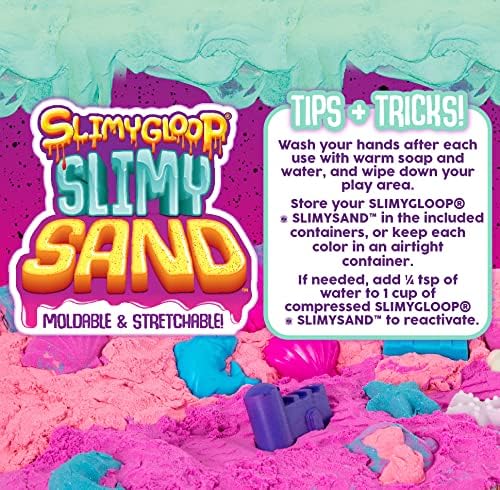 SLIMYSAND Twist - Teal/Pink Scented Stretchy Cloud Slime, Cotton Candy & Watermelon, Stretchable, Moldable, Play Sand, 10oz.Great for Tactile Fun