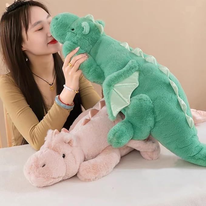 5Lbs Weighted Dragon Stuffed Animal 35.4", Soft and Sturdy Weighted Pillow Plush for Kids and Adults, Medium Green Dragon Stuffed Animal