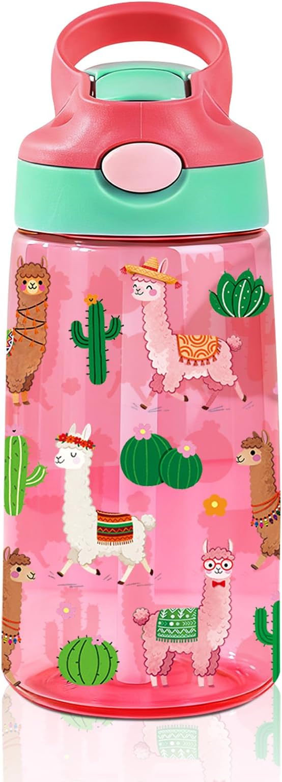 14oz Water Bottle with Straw Lid, Funny Farmhouse Animal Themed Alpaca Water Cup, Leak Proof, BPA-Free, Alpaca Lover Gifts Idea for Women Adults Girls Birthday Christmas