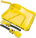 Deinyi Construction Toddler Plates - Construction Utensils for Toddlers - Easter and Birthday Gift Toddler Utensils for 1 2 3 4 5 6 7 year - Yellow