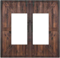 Rustic Barn Doors Vintage Brown Wood Plank Print Decorative Outlet Covers 2 Gang Double GFCI Rocker Electrical Wall Panels Light Switch Cover Plate for Farmhouse Home Decor