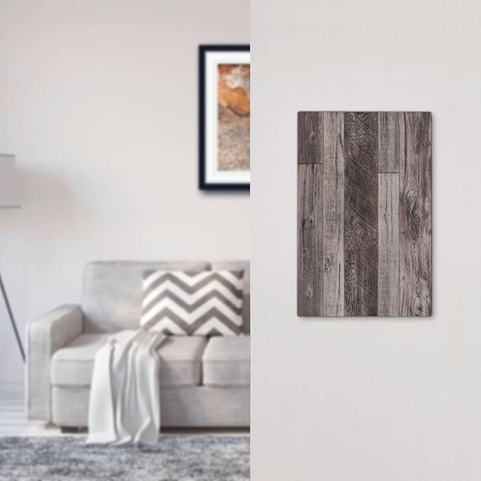 Light Switch Cover Plate Rustic Dark Grey Wood Retro Country Wooden 1 Gang No Device Blank Electrical Wall Plates Faceplate Decorative Switch Plate for Farmhouse Cabin Decor