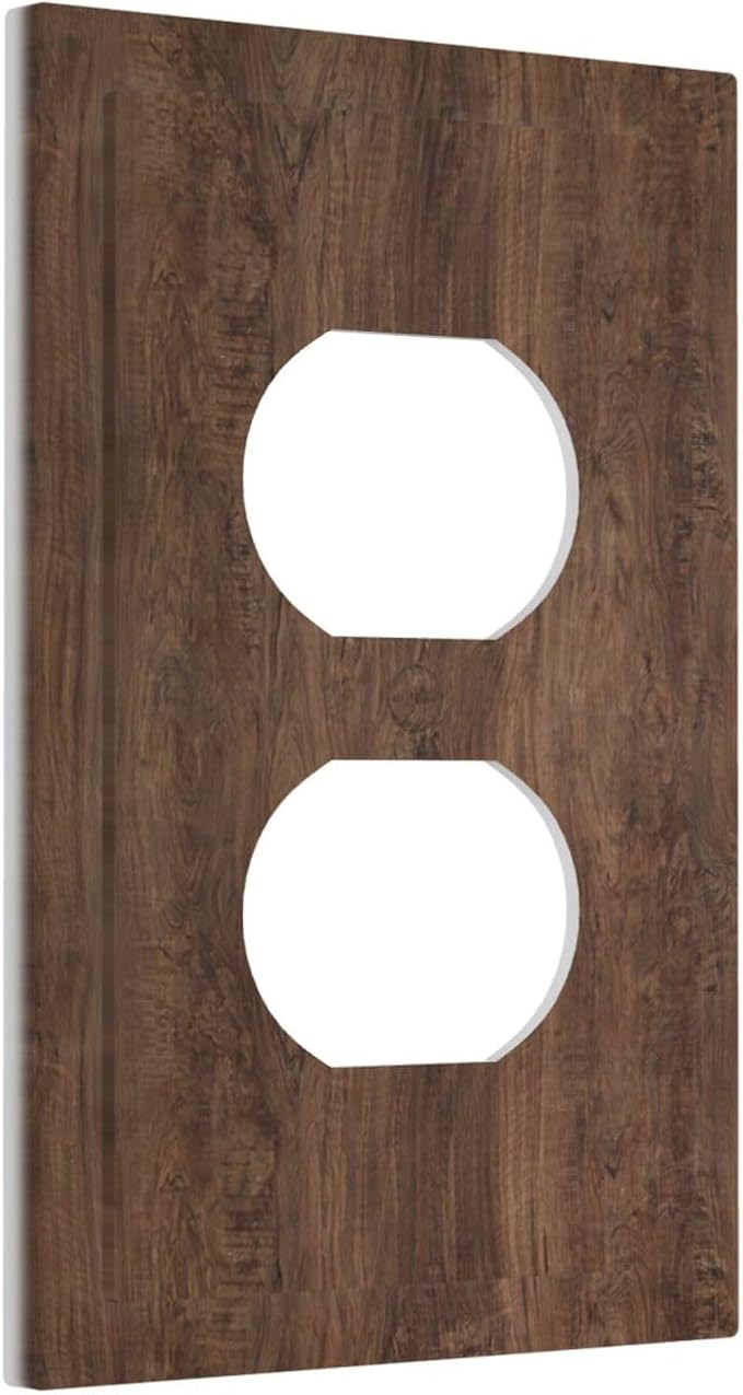 Outlet Covers Rustic Vintage Wood Grain Brown 1 Gang Duplex Electrical Receptacle Faceplate Light Switch Cover Wall Plate Decorative Switch Plates for Farmhouse Cabin Decor