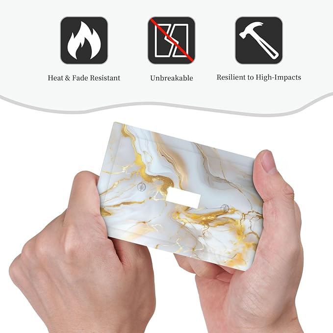 Decorative Switch Cover Plate Abstract Gold Marble Design with White & Gold Single Gang Toggle Switch Plate Light Switch Covers Artistic Faceplate for Modern Luxurious Decor
