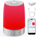 Smart Red Light Therapy Lamp & Sleep Sound Machine for Bedroom with Alarm Clock, 32 White Noises Sound Machine, Night Light with App Control, 5-Level Red Light (620–690nm), 2600mAh Battery（Large）
