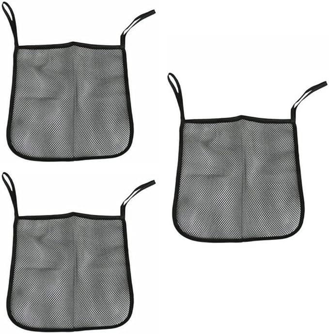 3 Pack Stroller Hanging Bag Handlebar Organizer Storage Pocket Net Mesh Bag for Wagon Carseat Compartment Carrying Diaper Snacks Cup Phone Holders Container