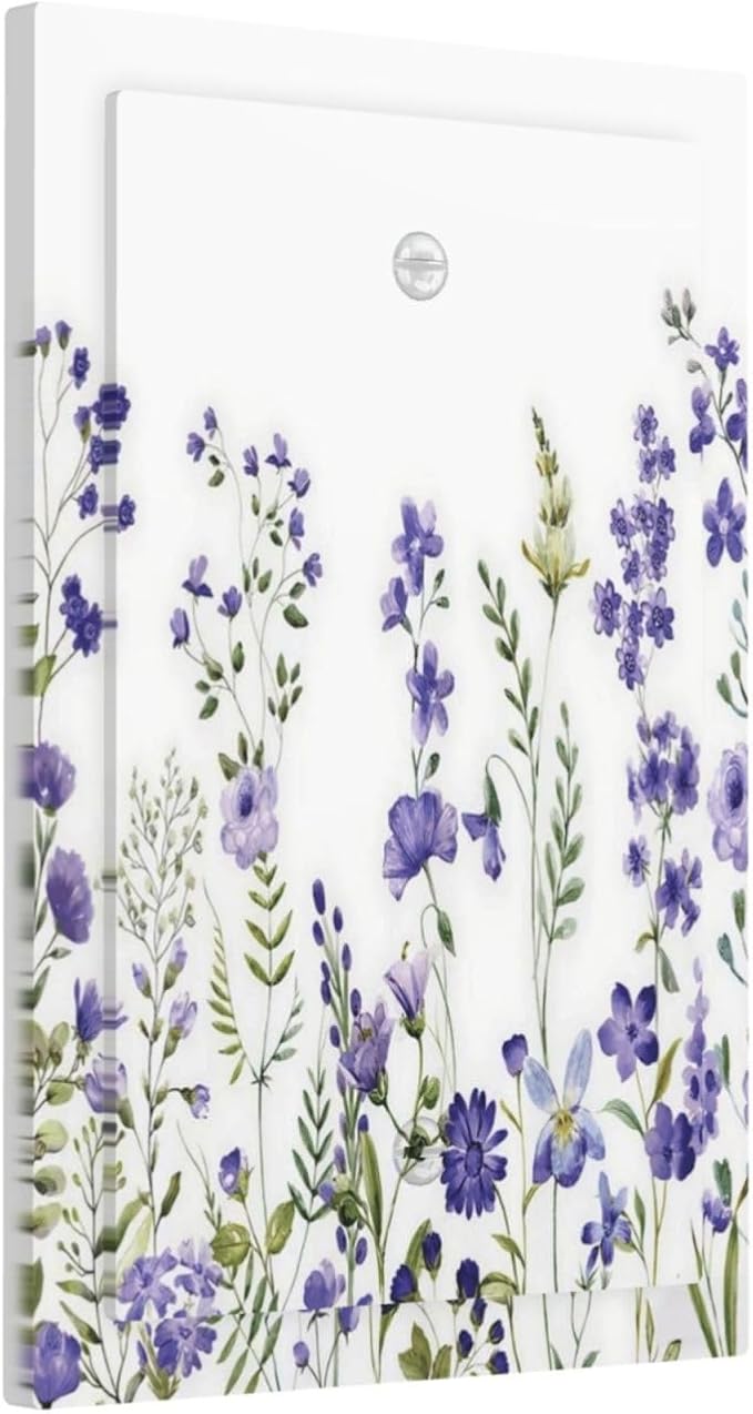 Lavender Wildflowers Purple Flowers Plant Floral Light Switch Cover Plate 1 Gang No Device Blank Electrical Wall Plates Faceplate Decorative Switch Plate Covers for Bedroom Living Room Decor