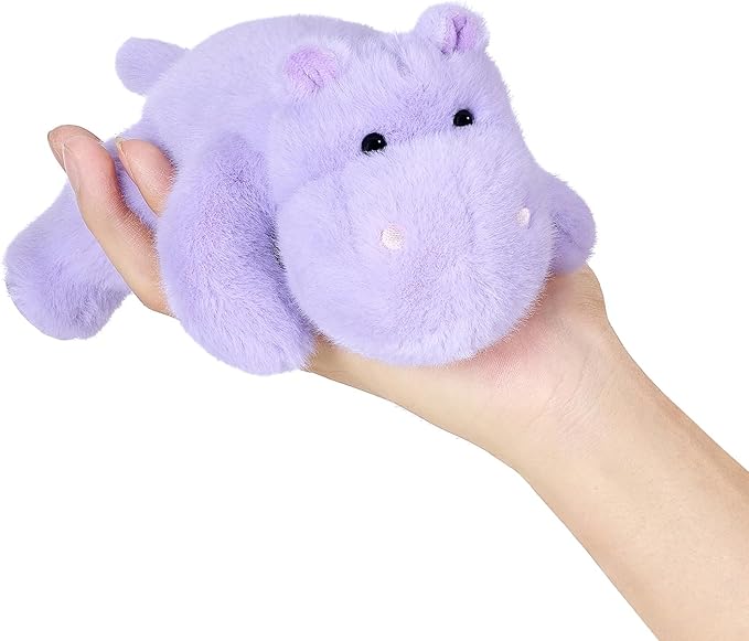 PEACH CAT Hippo Stuffed Animal Cute Hippopotamus Plushies Small Plush Toys Gifts for Kids Purple