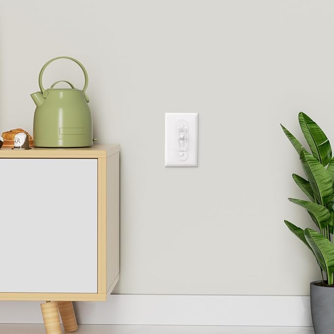 Wall Switch Guard, Childproof Light Switch Cover Guard | Toggle Style | Light Switch Protection | Lock Toggle Switch in On or Off Position | 8 Pack, Clear