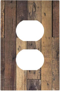 Cool Brown Wood Style Vintage Rustic Print Outlet Covers 1 Gang Duplex Light Switch Cover Decorative Switch Plates Electrical Receptacle Faceplate Wall Plate for Farmhouse Home Decor