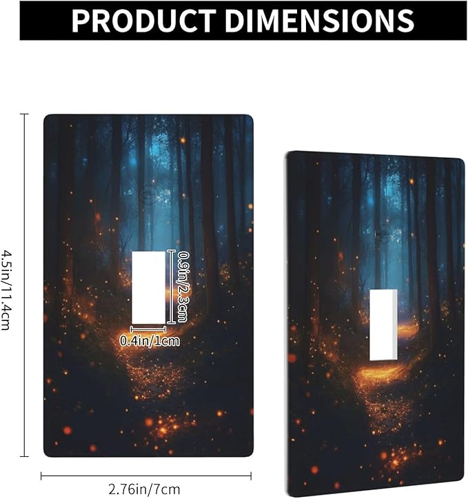 Decorative Art Light Switch Covers Enchanted Glowing Forest Single Toggle Wall Plate Decorative Switchcover Electrical Switchplate for Home Decor