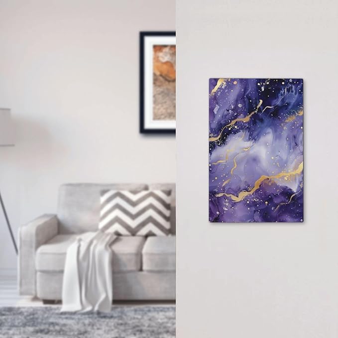Decorative Light Switch Plate Covers Modernity Abstract Purple Golden Marble 1 Gang No Device Switch Cover Plate Single Blank Wall Plate Switchplate Electrical Faceplate