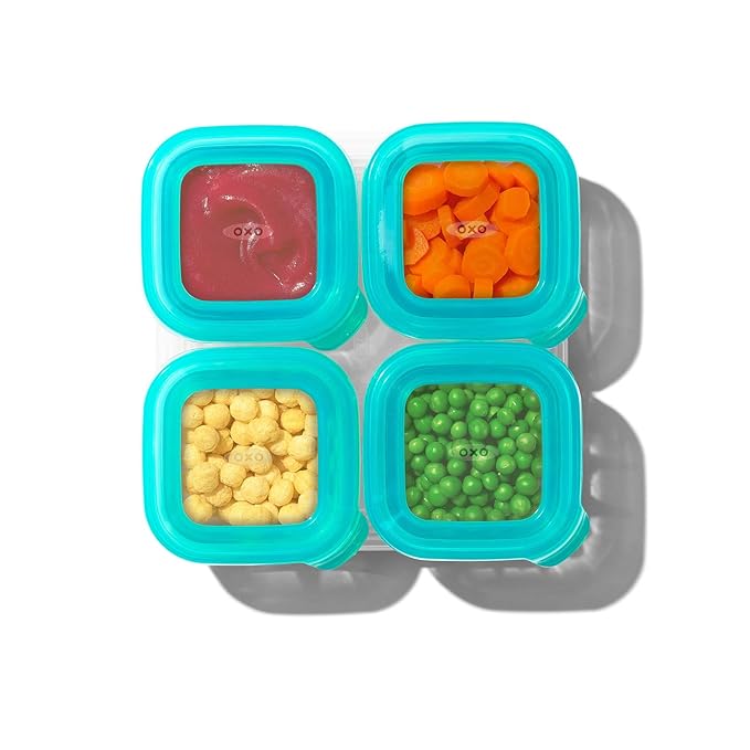 OXO Tot Silicone Baby Food Storage Container, Set of Four, 4oz Containers