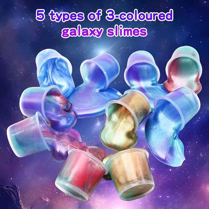 48 Packs Galaxy Slime, Party Favor for Kids Girls & Boys, Adults, Non Sticky, Stress & Anxiety Relief, Wet, Super Soft Sludge Toy,Easter Basket Stuffers