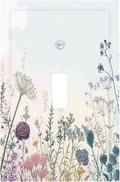Colorful Wildflower Watercolor Dandelion Floral Decorative Light Switch Cover 1 Gang Single Toggle Device Electrical Faceplate Switchplates Decorator Outlet Wall Plate For Cabin Home Decor