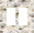 Decorative Outlet Covers Beige Flower Watercolor Flower 2 Gang Double Rocker Light Switch Cover Plate Electrical Switch Plate Cover Decorate GFCI Wall Plate for Bedroom Home Decor