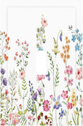 Boho Watercolor Wildflowers Floral Plants Flower Decorative Light Switch Cover 1 Gang Single Toggle Device Electrical Faceplate Switchplates Decorator Outlet Wall Plate for Bedroom Living Room Decor