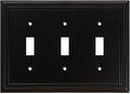 Henne Bery Sunken Pearls Heavy Duty Decorative Wall Plate Switch Plate Outlet Cover (Triple Toggle, Matte Black)