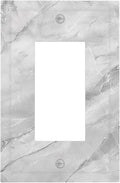 Decorative Outlet Covers Gray Marble Pattern 1 Gang Single Rocker Light Switch Cover Plate GFCI Wall Plates Electrical Switch Plate Cover for Home Farmhouse Decor