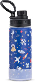 16 oz Insulated Water Bottle for School-Stainless Steel Double Wall Vacuum Water Bottle, Gift for Boys-Astronaut