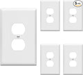 ENERLITES Jumbo Duplex Receptacle Outlet Wall Plate, Large Electrical Outlet Covers, Over-Size 1-Gang 5.5" x 3.5", Polycarbonate Thermoplastic, 8821O-W-5PCS, White (5 Pack)