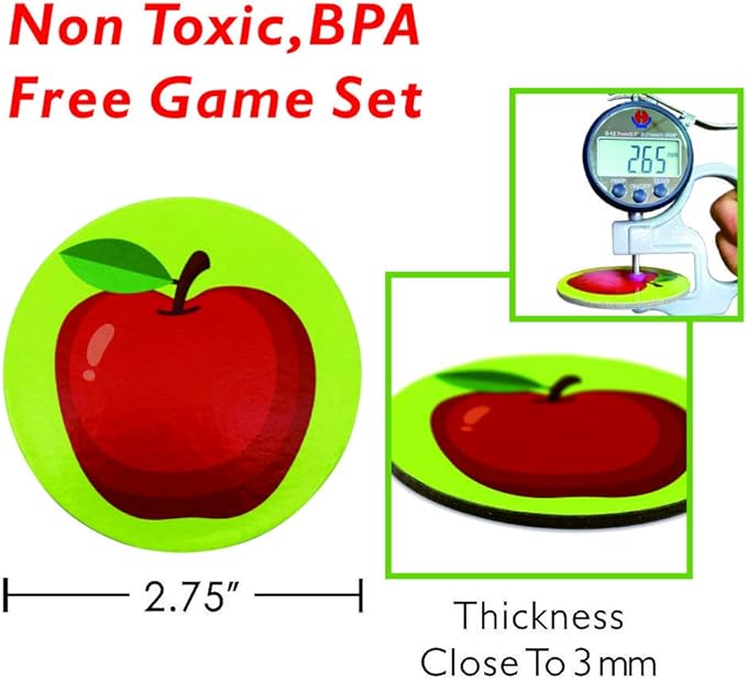 KiDEPOCH Memory Match Game – 16 Matching Pairs Preschool Memory Games Featuring Barnyard Element, Non Toxic Educational Memory Matching Game, Perfect for Kids, Toddlers, 3 Year Old or Up (Fruit)