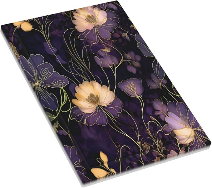 Modern Boho Vintage Gold Purple Dark Floral Modern Abstract Flowers Light Switch Cover Plate 1 Gang Electrical Wall Plates Faceplate Decorative Switch Plate No Device Blank for Bedroom Living Room