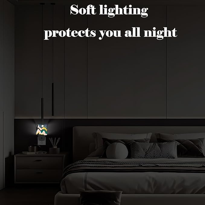Mountains Night Sky Moon Night Light,Plug Into Wall Decor for Stairway,Hallway,Kitchen,Dusk to Dawn Sensor Nightlights for Boys/Girls/Women/Men Room Gifts
