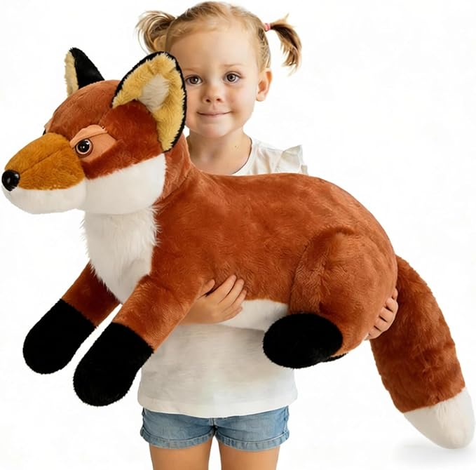 BENINY Giant Fox Stuffed Animal 30", Large Stuffed Foxes Plush Toy, Fluffy Toy Birthday Gifts Throw Pillow for Kids - Sweet Companion