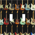 Vintage Electric Guitar Collection Double Toggle Switch Cover - 2-Gang Standard US Size Rock & Roll Guitar Light Switch Covers for Music Studio Decor