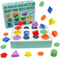 Dementia Activities for Seniors - Geometric,Colors & 12-Hold Color Shape Sorting Box Game | Memory & Cognitive Training Puzzle | Ideal Alzheimer's Sensory Gift for Elderly