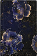 Navy Blue Floral Vintage Flower Dark Watercolor Light Switch Cover Plate 1 Gang No Device Blank Electrical Wall Plates Faceplate Decorative Switch Plate Covers for Bedroom Living Room Decor