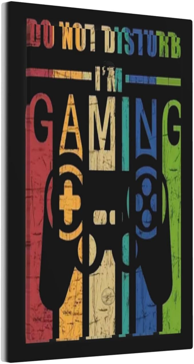 Game Videos Gaming Playing 1 Gang No Device Wall Plate Decorative Blank Light Switch Cover Switchplate Electrical Faceplate for Bathroom Home Bedroom Art Decor