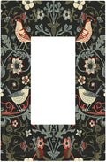 Vintage Birds Berries Mid Century Floral Flower Decorative Outlet Covers 1 Gang Single Rocker Light Switch Cover Plate Wall Plates GFCI Faceplate for Bedroom Living Room Decor