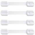 Booboo® (4 Pack) Child Proof Refrigerator Lock Fridge Door Locks | Baby Proof Your Cabinet Drawers, Dishwasher, Garbage Trash Can & Cupboards with 3M Adhesive Locks| Easy Installation No Tools Needed