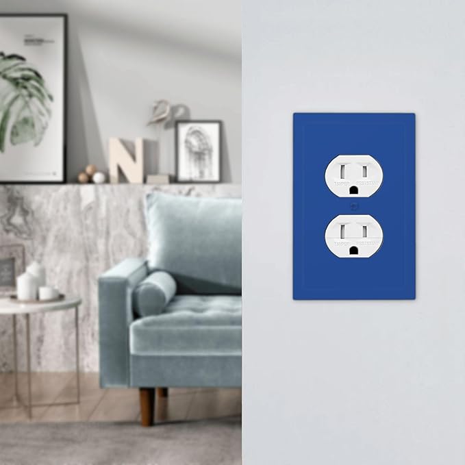 Blue 1 Gang Electrical Duplex Wall Plate Receptacle Outlet Covers Decorative Dual Single Device Light Switch Cover Switchplate