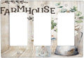 Decorative Switch Plate Covers Farmhouse Floral Cotton 3 Gang Triple Rocker Decora Light Switch Cover Rustic Country Flower Outlet Wall Plate Electrical Faceplate GFCI for Bedroom Home Decor