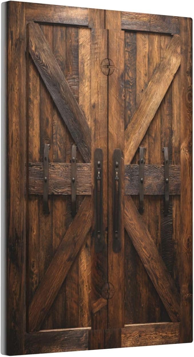 Decorative Light Switch Cover Plate Retro Brown Wood Barndoor 1 Gang No Device Single Blank Outlet Covers Wall Plates for Electrical Outlets Faceplate for Farmhouse Home Decor