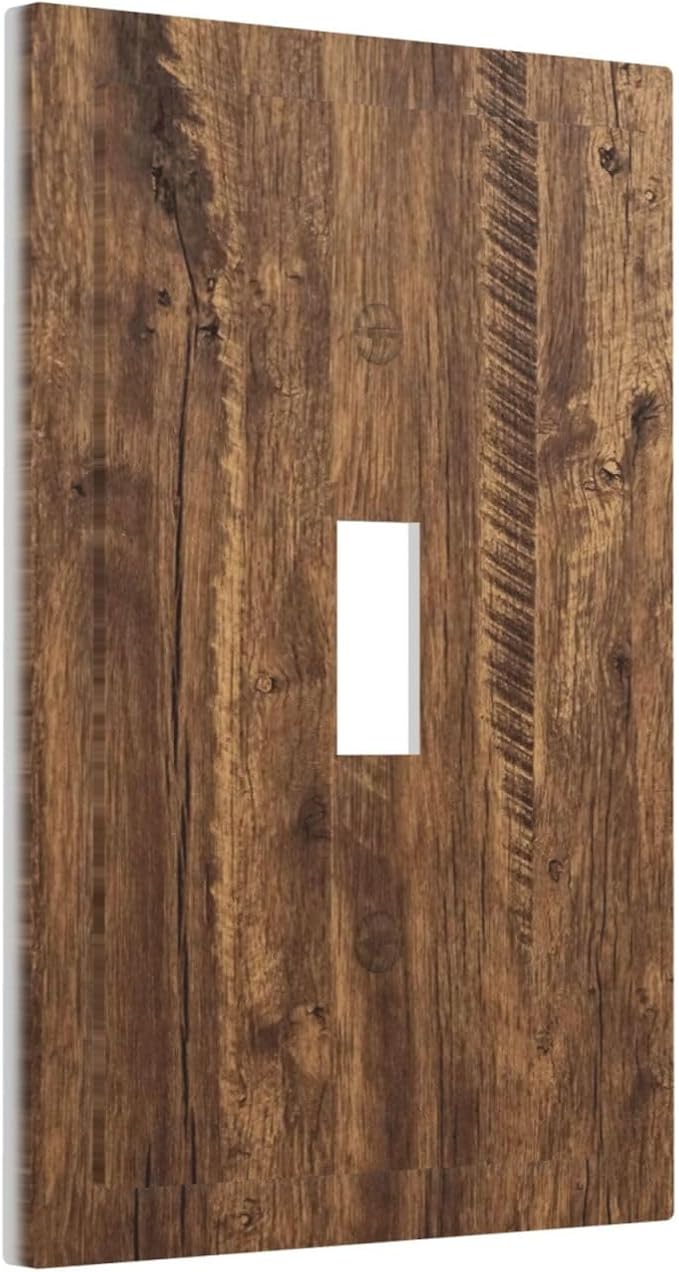 Rustic Old Wood Brown Crack Tree Tumor Print Decorative Light Switch Cover 1 Gang Single Toggle Device Electrical Faceplate Switchplates Decorator Outlet Wall Plate for Farmhouse Home Decor
