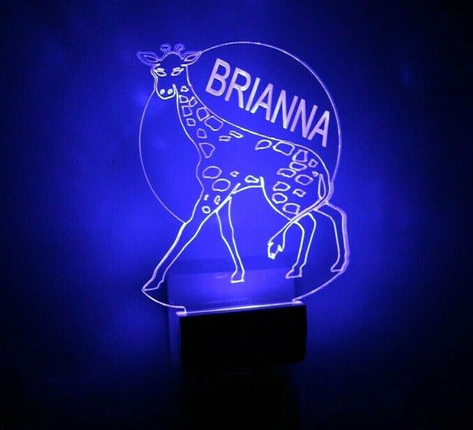 MIRROR MANIA Night Light Multi Color Personalized LED Plug-in, Ultra-Slim Touch Night Light Smart Dusk to Dawn Sensor, Kids Children's Bedroom Kitchen Bathroom Hallway Play Room Variations (Giraffe)