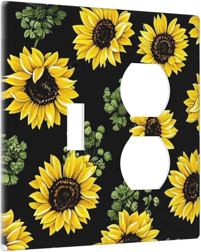 Wallplates Floral Sunflower Plants Flowers 1 Toggle 1 Duplex Switch Plate Electrical Gfci Faceplate Decorative Light Switch Covers For Bed Room Farmhouse Decor