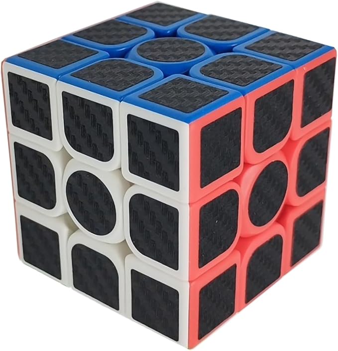 AHYUAN 3x3 Speed Cube Black Magic Cube Carbon Fibre Stickers Problem-Solving Brain Teaser Cube Toys Game Color-Matching Puzzle Fidget Toy Sensory Puzzles Stocking Stuffers for Kids Adults