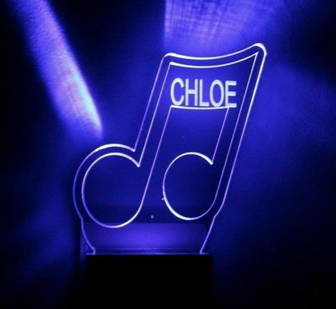 Night Light Multi Color Personalized LED Plug-in, Ultra-Slim Touch Night Light Smart Dusk to Dawn Sensor, Kids Children's Bedroom Kitchen Bathroom Hallway Play Room Variations (Music Notes)